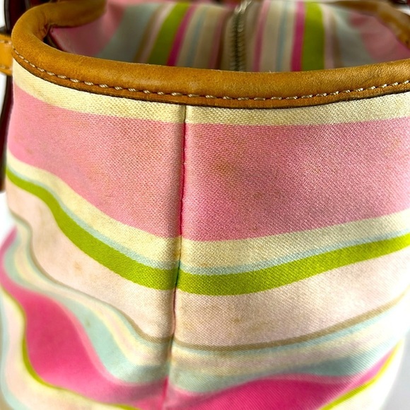 Coach Hampton Pastel Multicolor Stripe Shoulder Bag Purse No. M05S-5175 - Picture 8 of 16